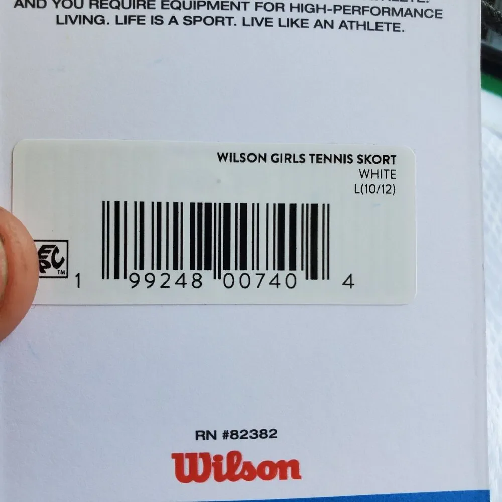 Wilson Girls Tennis Skort Size Large (10-12) White